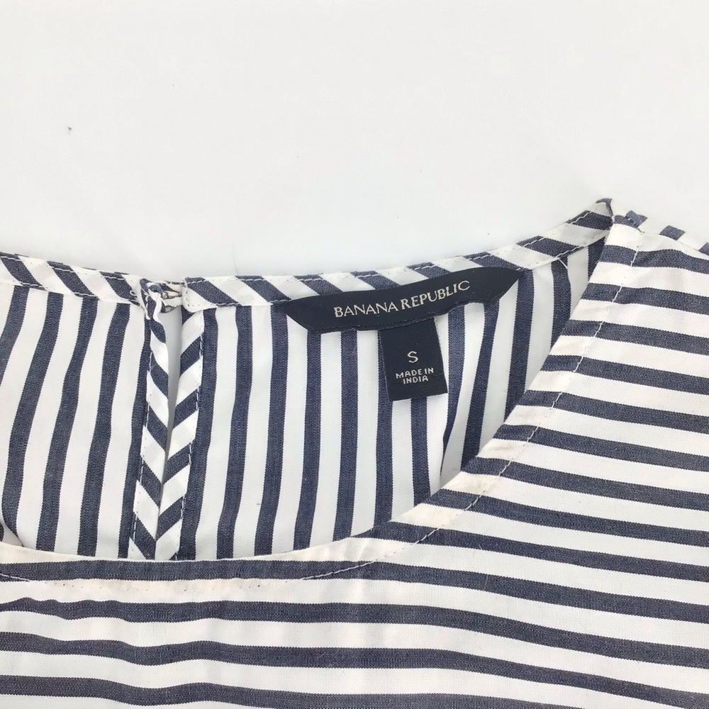 Banana Republic | Short Sleeve Stripe Peplum Crew Top Size Small - Picture 2 of 14